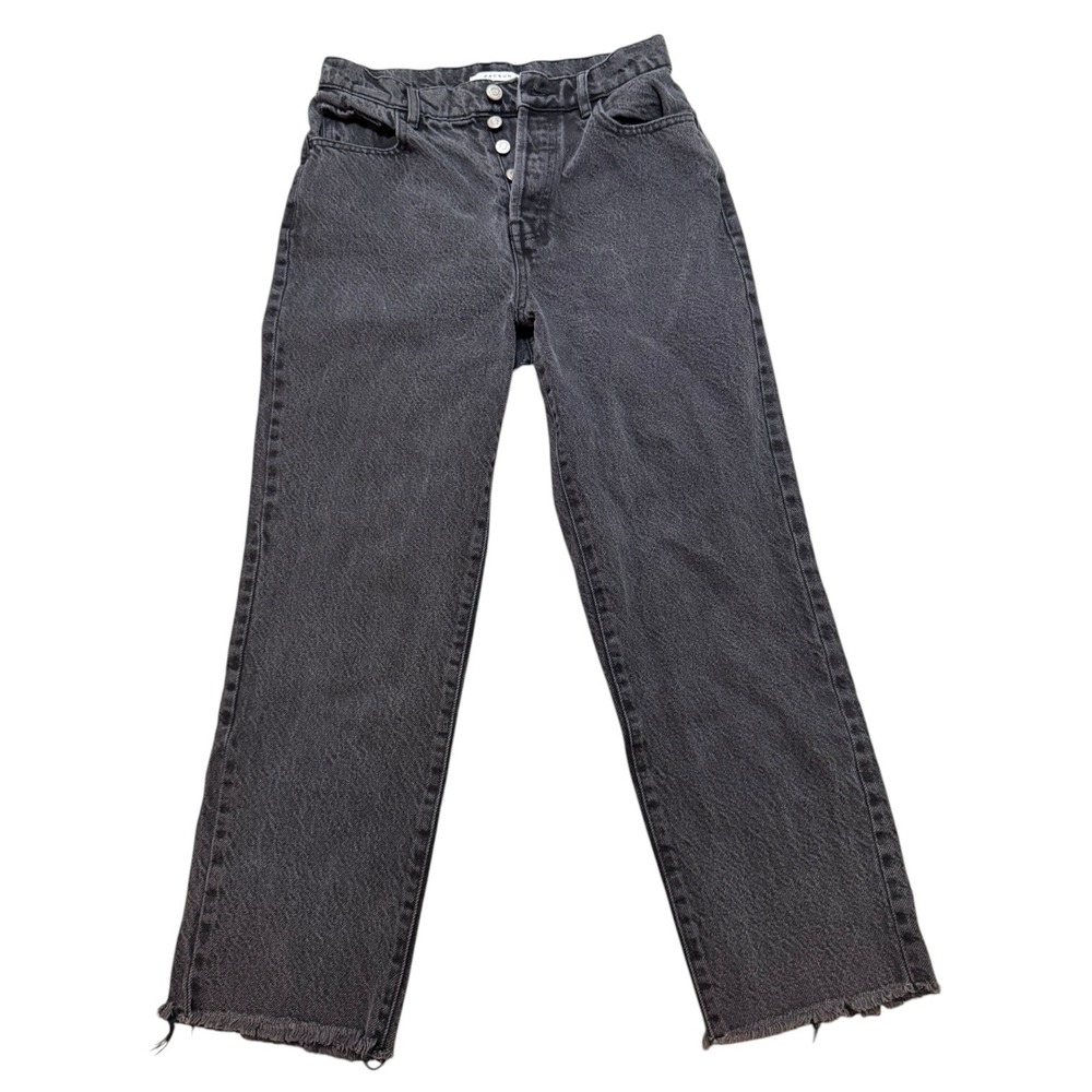 PacSun Womens High Rise Straight Leg Jeans Faded Black Button Fly Size 26